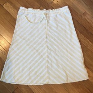 HM yellow & white stripe linen skirt, size 8